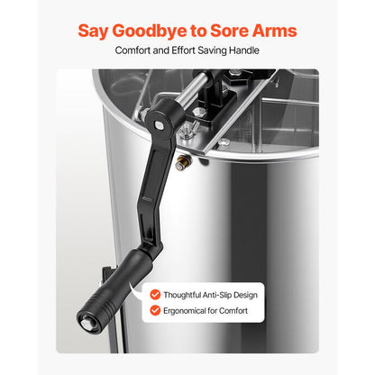 HE-13C-2M-ZJ - Stainless Steel 2 Frame Adjustable Honey Extractor