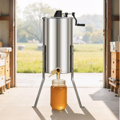HE-13C-2M-ZJ - Stainless Steel 2 Frame Adjustable Honey Extractor