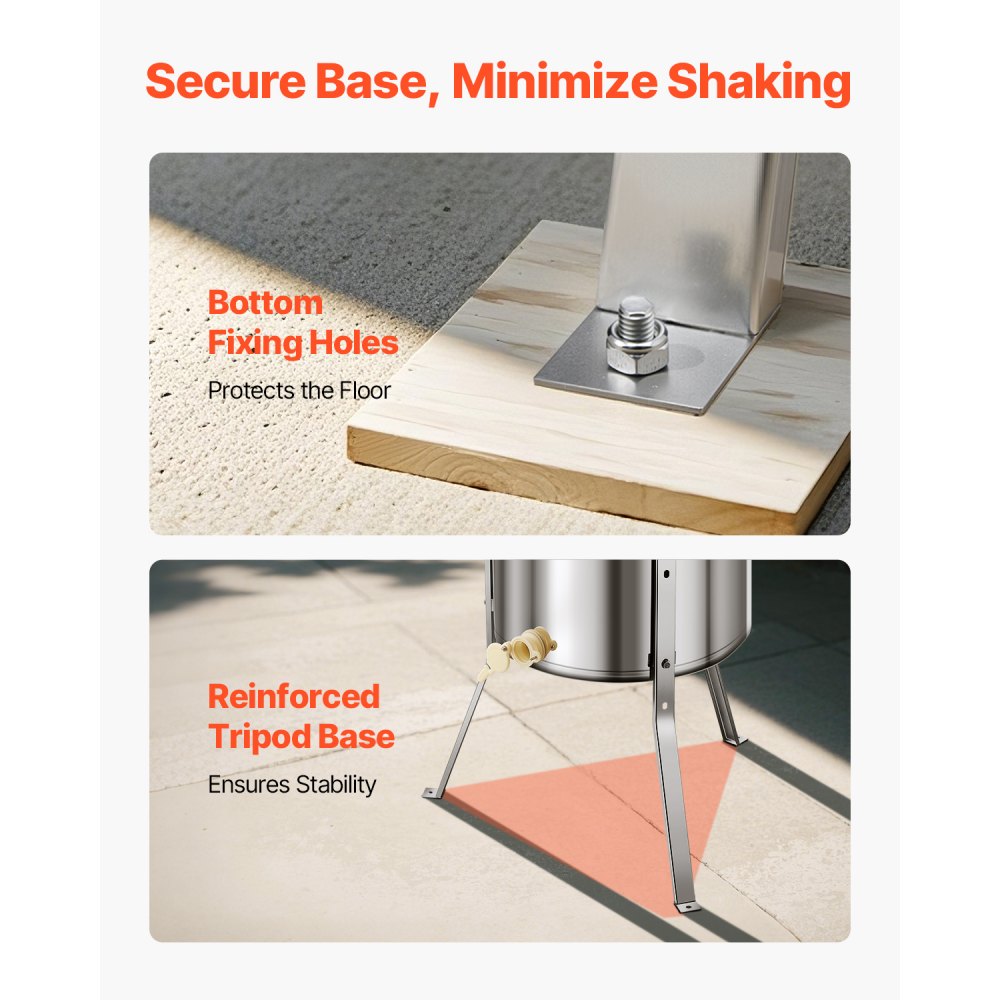 HE-18C-48M-ZJ - Stainless Steel Honey Extractor with Adjustable Speed & Height