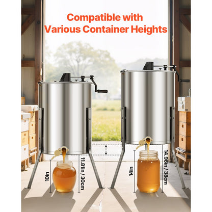 HE-18C-48M-ZJ - Stainless Steel Honey Extractor with Adjustable Speed & Height