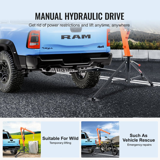HXCZDJ-06 - 1000 lbs 360° Truck Crane with Adjustable Lift Settings