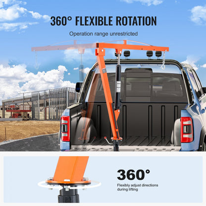 HXCZDJ-06 - 1000 lbs 360° Truck Crane with Adjustable Lift Settings