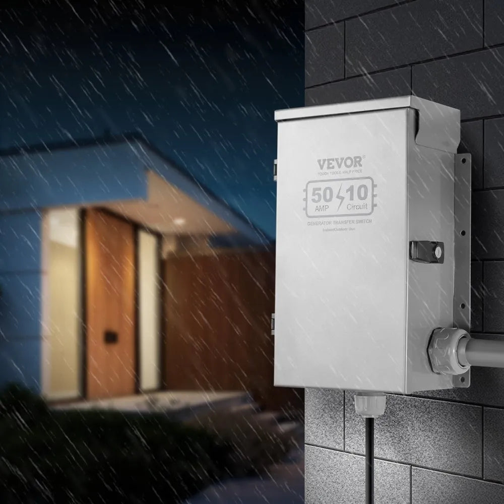 SP-ZH352510(50A-10) - Reliable 50A Manual Transfer Switch for 12500W Generators