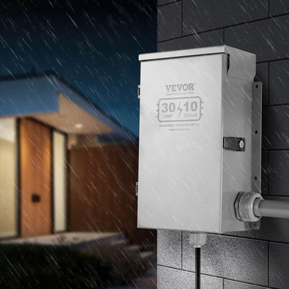 SP-ZH352510(30A-10) - 30A Manual Transfer Switch Kit for Indoor/Outdoor Use