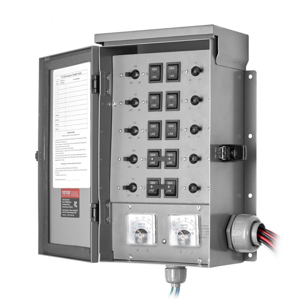 SP-ZH352510(30A-10) - 30A Manual Transfer Switch Kit for Indoor/Outdoor Use