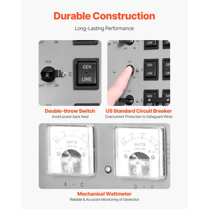 SP-ZH352510(30A-6) - 30A Manual Transfer Switch for 7500W Generators