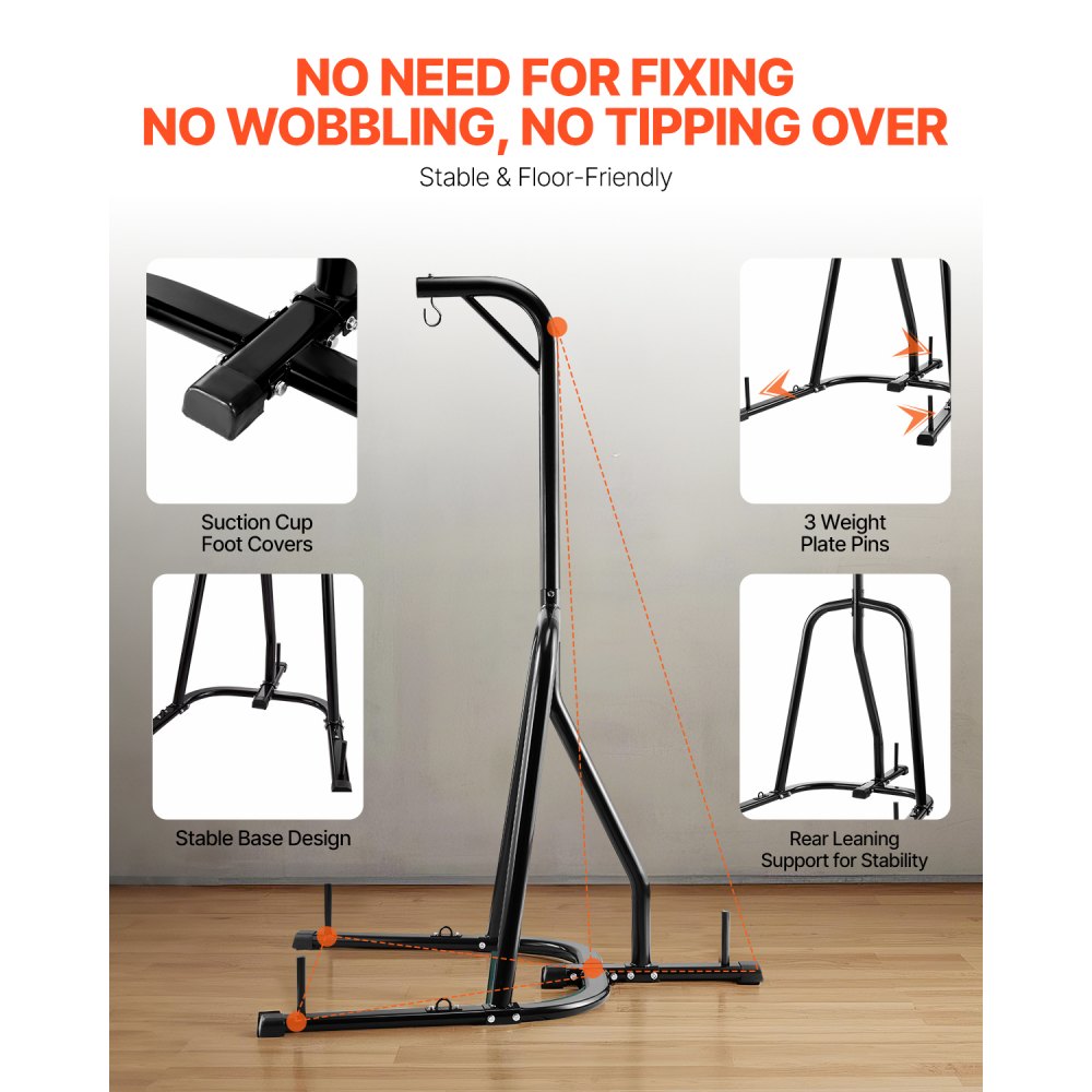 ssshksdj-b - Sturdy Carbon Steel Punching Bag Stand with Weight Plates