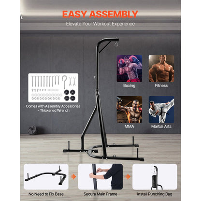 ssshksdj-b - Sturdy Carbon Steel Punching Bag Stand with Weight Plates