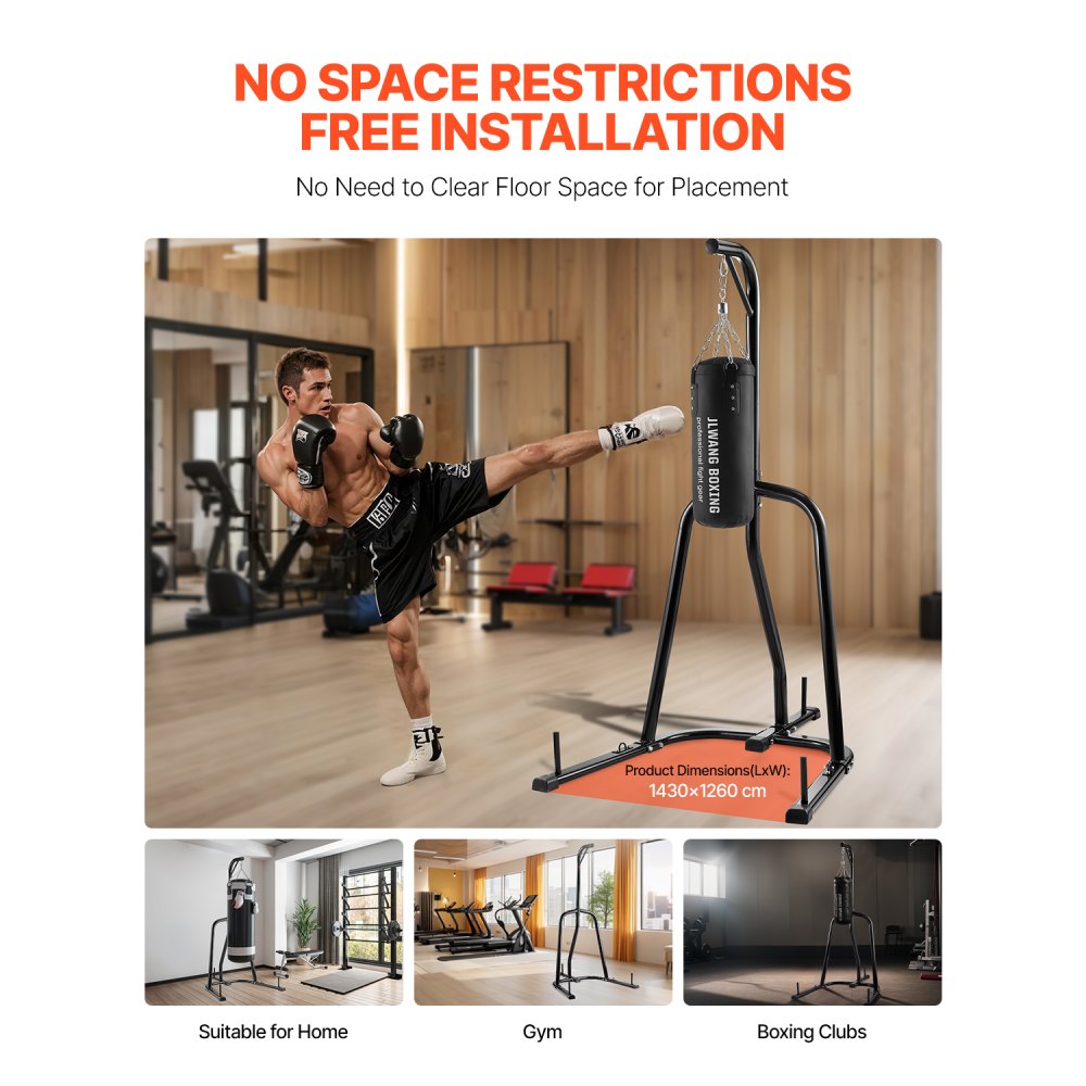 ssshksdj-b - Sturdy Carbon Steel Punching Bag Stand with Weight Plates