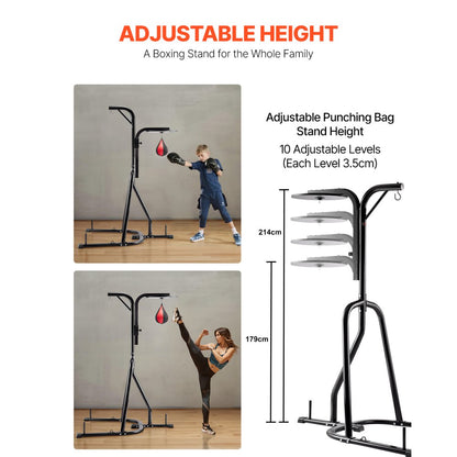 ssshksdj-c - Adjustable Steel Punching Bag Stand for Home Gym Fitness