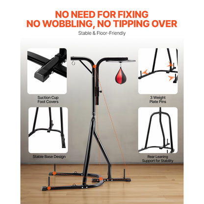 ssshksdj-c - Adjustable Steel Punching Bag Stand for Home Gym Fitness