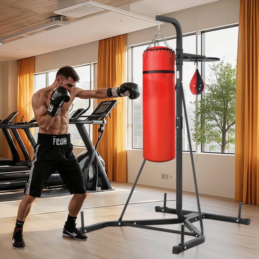 ssshksdj-d - Adjustable 2-in-1 Steel Punching Bag Stand, 159-173cm