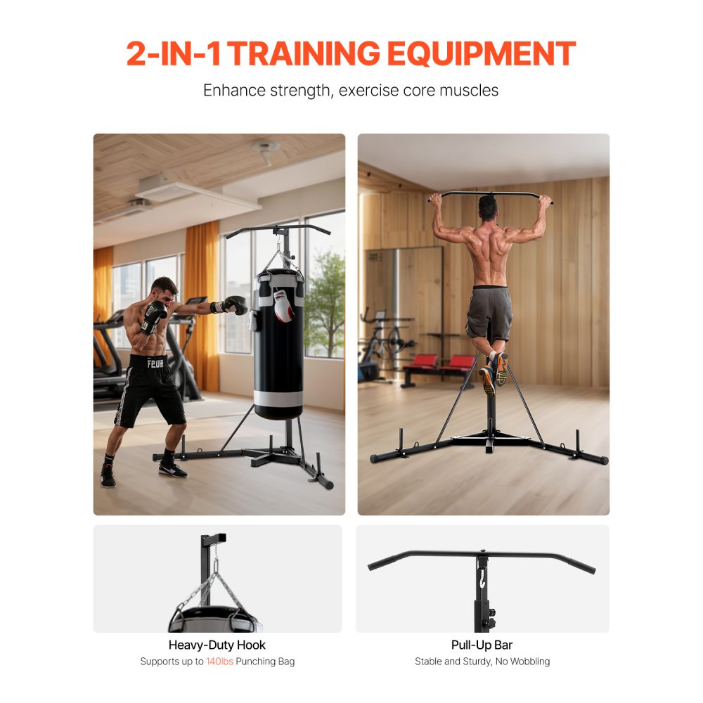ssshksdj-e - Adjustable 180-232cm Steel Punching Bag & Pull-Up Stand