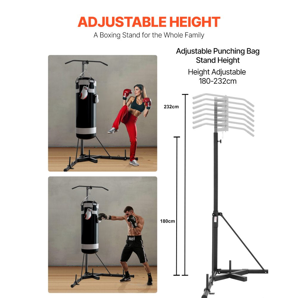 ssshksdj-e - Adjustable 180-232cm Steel Punching Bag & Pull-Up Stand