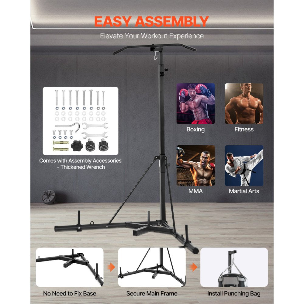 ssshksdj-e - Adjustable 180-232cm Steel Punching Bag & Pull-Up Stand
