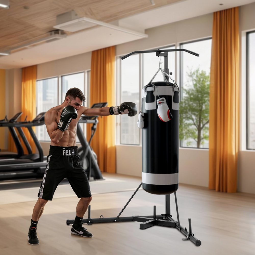 ssshksdj-e - Adjustable 180-232cm Steel Punching Bag & Pull-Up Stand