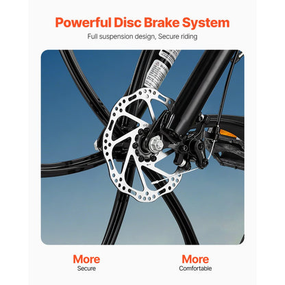 VMB722 - 26" Youth Folding Mountain Bike with 21 Speeds & Suspension