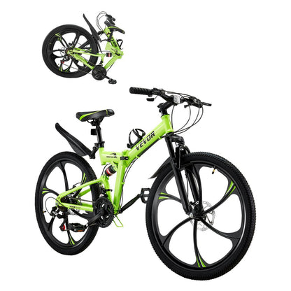VMB722 - 26" Youth Folding Mountain Bike with 21 Speeds & Suspension