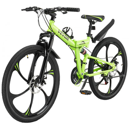 VMB722 - 26" Youth Folding Mountain Bike with 21 Speeds & Suspension