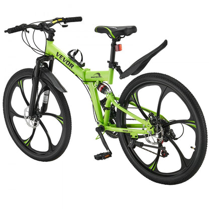 VMB722 - 26" Youth Folding Mountain Bike with 21 Speeds & Suspension