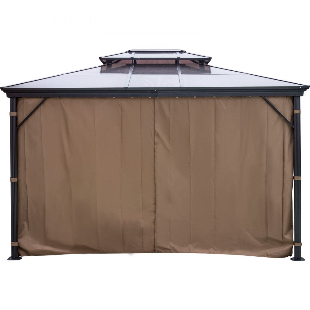 010938950459 - 10' x 10' Aluminum Gazebo with Netting and Double PVC Roof
