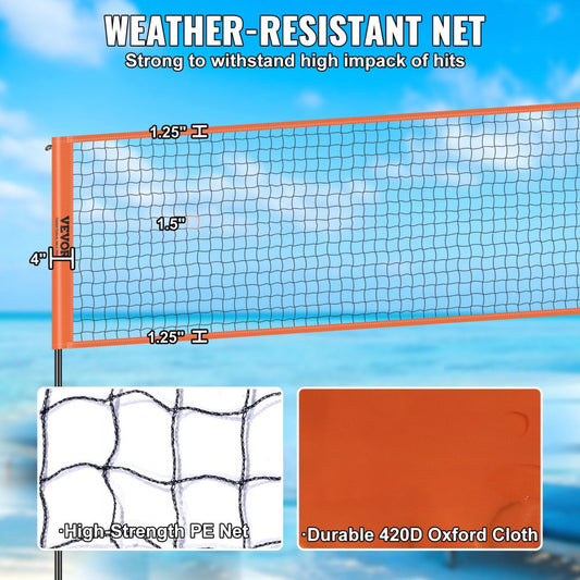 JH-205 - Durable 4-Way Volleyball Net with Adjustable Height & Carry Bag