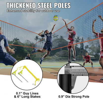 JH-205 - Durable 4-Way Volleyball Net with Adjustable Height & Carry Bag