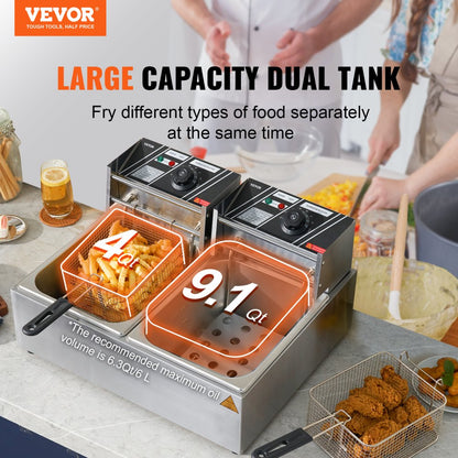 010566185125 - Dual Tank Electric Deep Fryer for Fast Cooking Efficiency