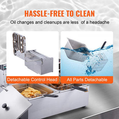 010566185125 - Dual Tank Electric Deep Fryer for Fast Cooking Efficiency