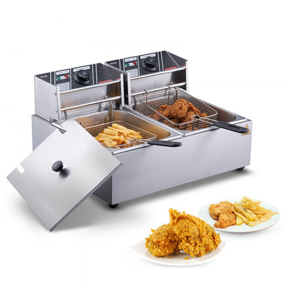 010566185125 - Dual Tank Electric Deep Fryer for Fast Cooking Efficiency