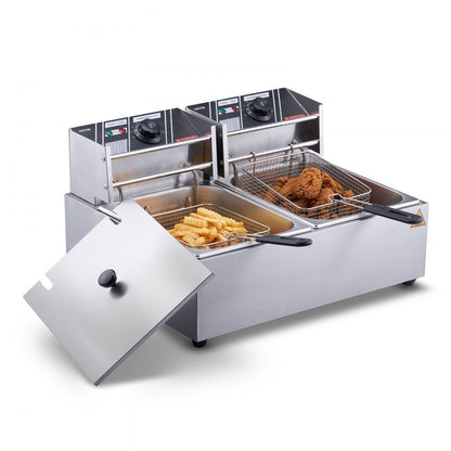 010566185125 - Dual Tank Electric Deep Fryer for Fast Cooking Efficiency
