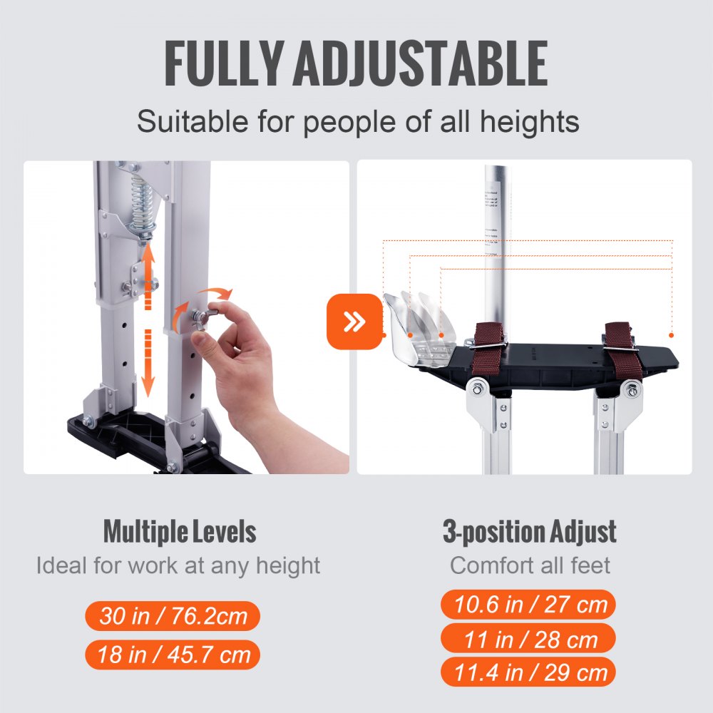 SGBGQ-1830 - Adjustable 18''-30'' Aluminum Drywall Stilts for Painting & Taping