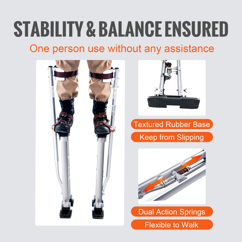 YSSGBGQ-2440 - Adjustable Aluminum Drywall Stilts 24"-40", Max 228 lbs Capacity