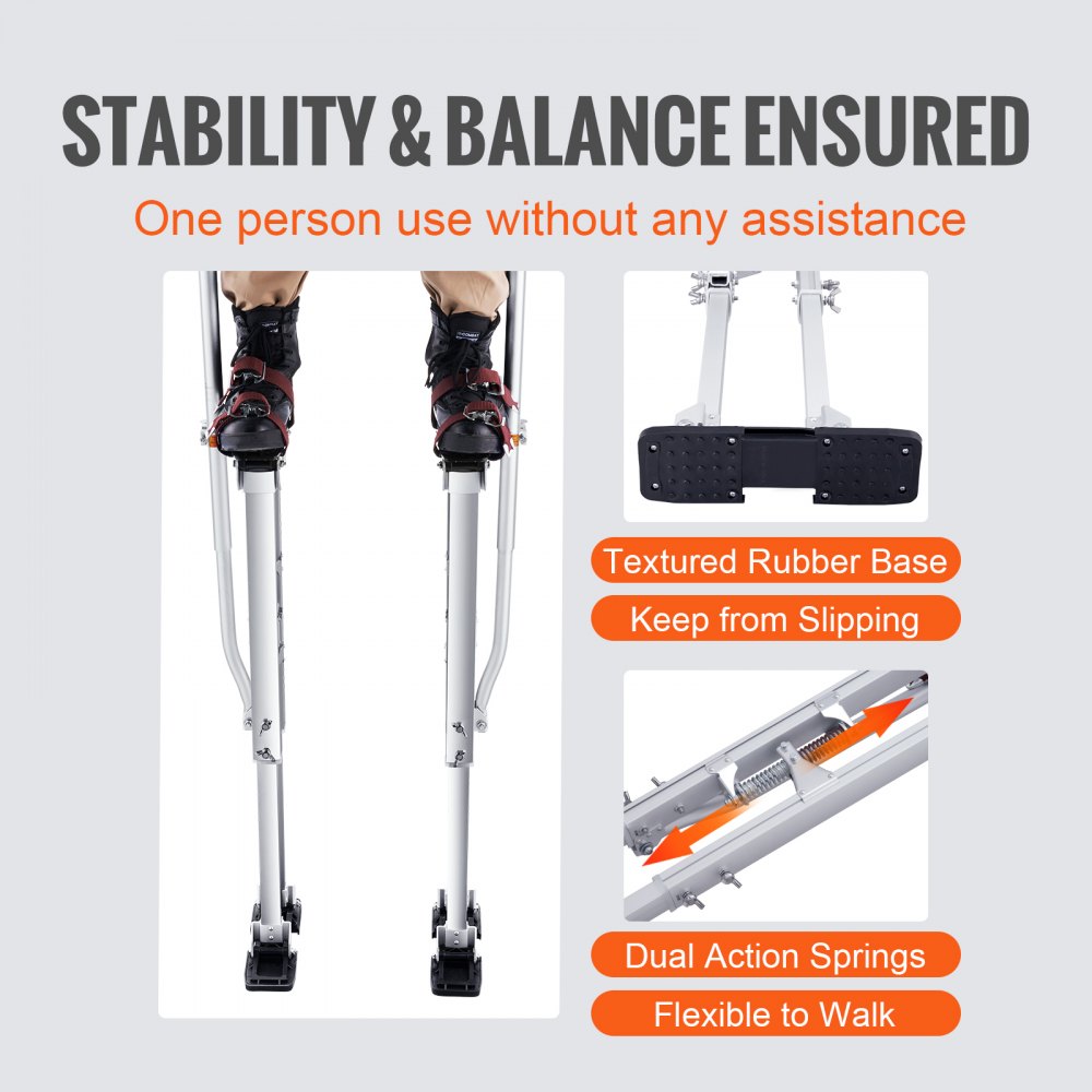 SGBGQ-3650 - Adjustable 36''-50'' Aluminum Drywall Stilts with Knee Pads