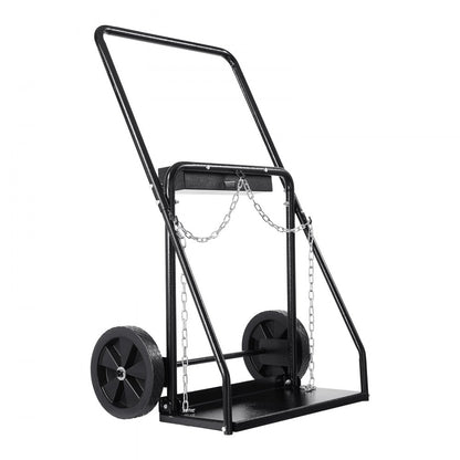 WT-179 - Heavy-Duty Dual Cylinder Cart with 10" Wheels and Safety Chains