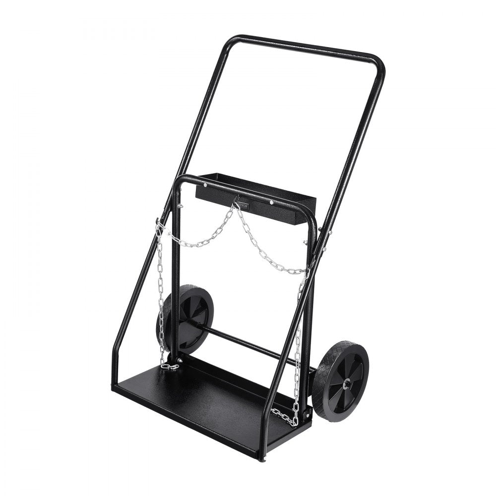 WT-179 - Heavy-Duty Dual Cylinder Cart with 10" Wheels and Safety Chains
