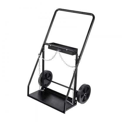 WT-179 - Heavy-Duty Dual Cylinder Cart with 10" Wheels and Safety Chains