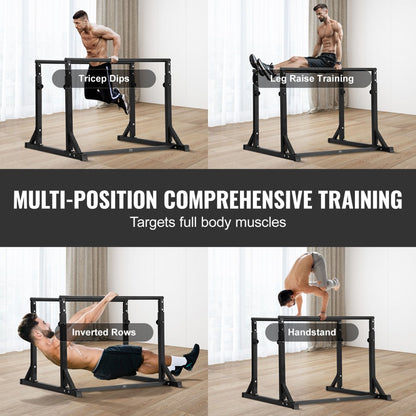 FA004 - Adjustable Steel Dip Bar with Foam Handles & 800 lbs Capacity