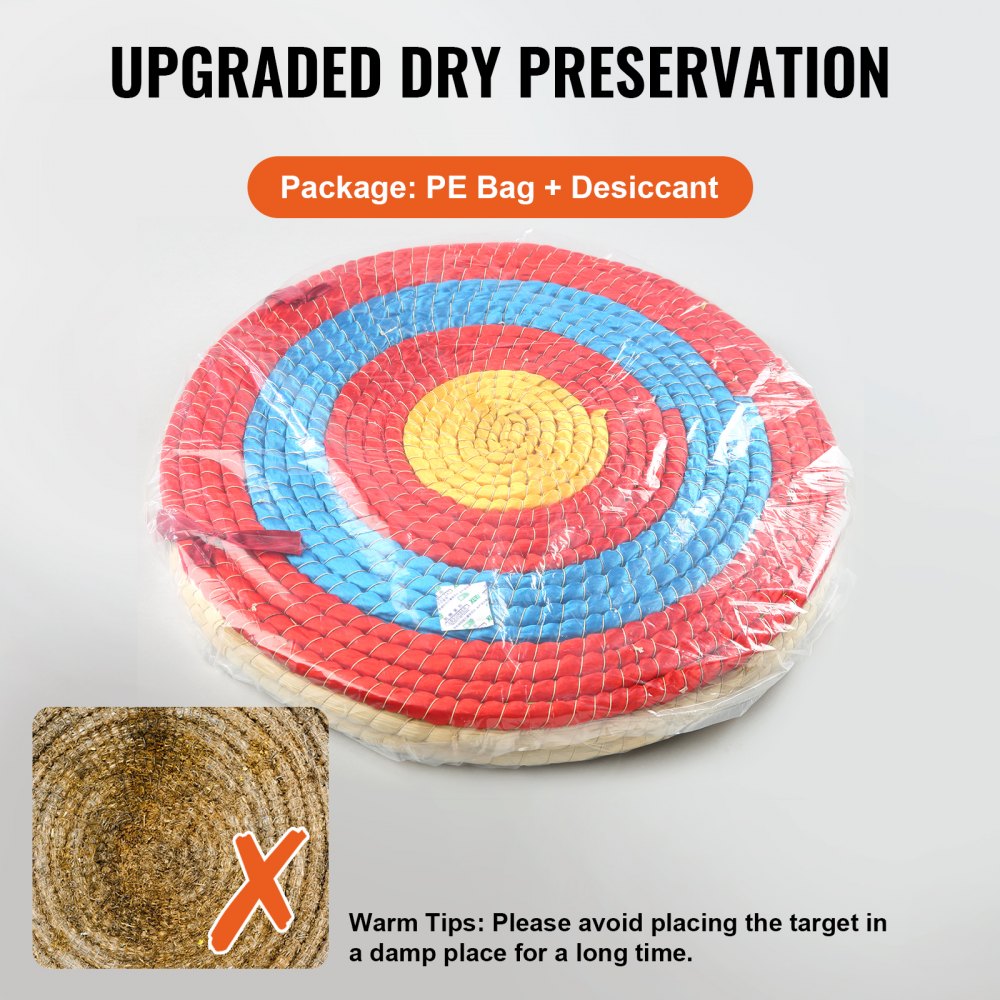 JP-03 - Durable 20" Round Straw Archery Target for All Skill Levels