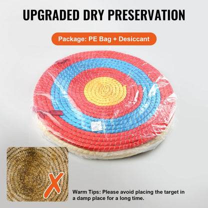 JP-03 - Durable 20" Round Straw Archery Target for All Skill Levels