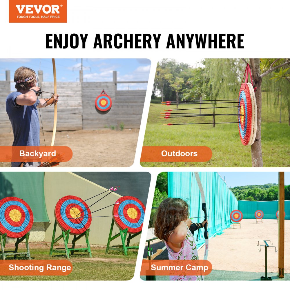 JP-03 - Durable 20" Round Straw Archery Target for All Skill Levels