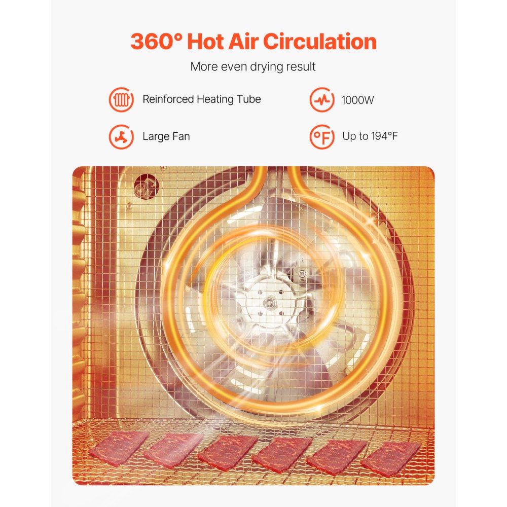 FD-1018 - 10-Layer Digital Food Dehydrator for Fruits & Jerky