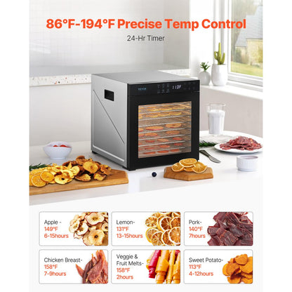 FD-1018 - 10-Layer Digital Food Dehydrator for Fruits & Jerky