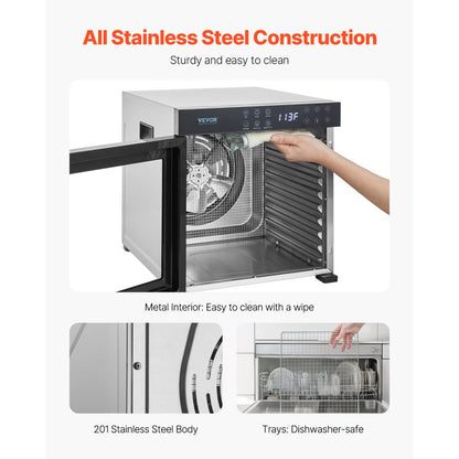 FD-1018 - 10-Layer Digital Food Dehydrator for Fruits & Jerky