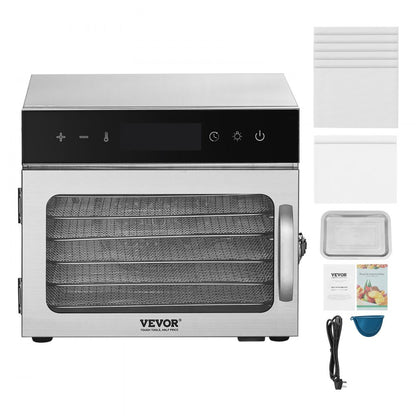 H6-C001 - 6-Layer Stainless Steel Food Dehydrator with Digital Timer