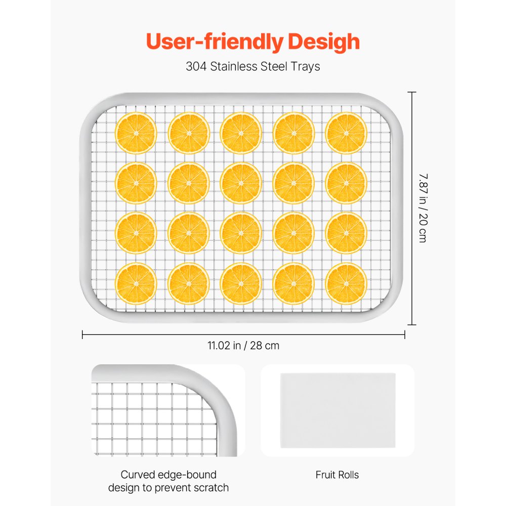 H8-C001 - 8-Layer Stainless Steel Food Dehydrator with Smart Timer