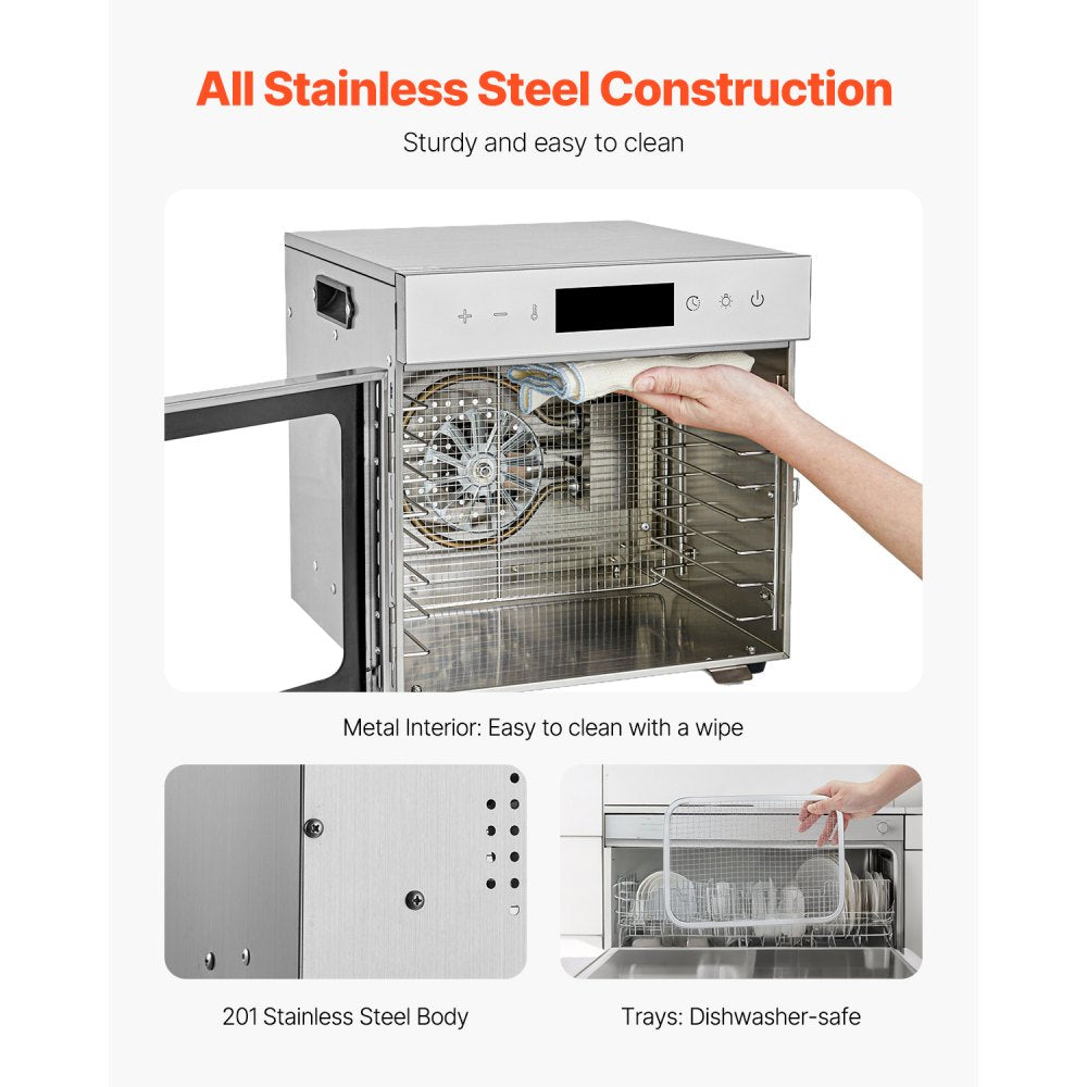 H8-C001 - 8-Layer Stainless Steel Food Dehydrator with Smart Timer