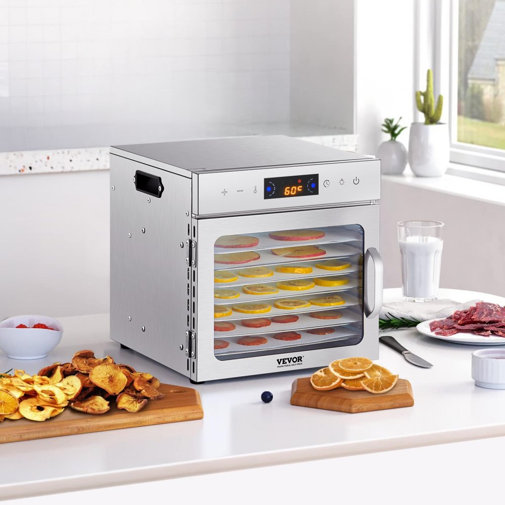 H8-C001 - 8-Layer Stainless Steel Food Dehydrator with Smart Timer