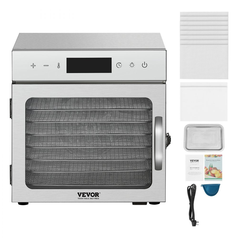 H8-C001 - 8-Layer Stainless Steel Food Dehydrator with Smart Timer