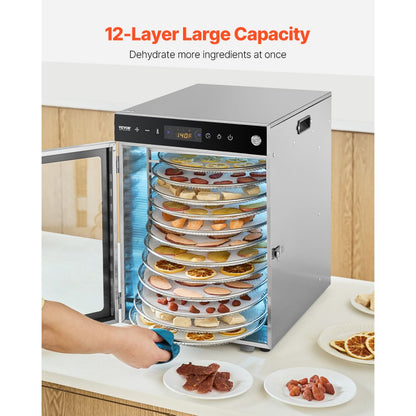 H12-CX001 - 12-Layer Food Dehydrator with Dual Fans & Digital Timer